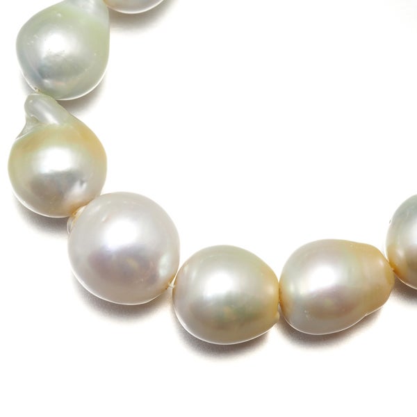 バロックパール 白蝶真珠 12.5-16.0mm ネックレス シルバー 