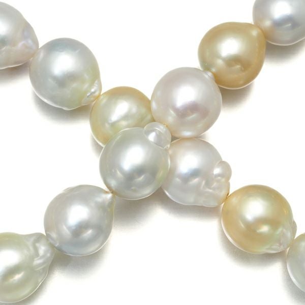 バロックパール 白蝶真珠 12.5-16.0mm ネックレス シルバー 