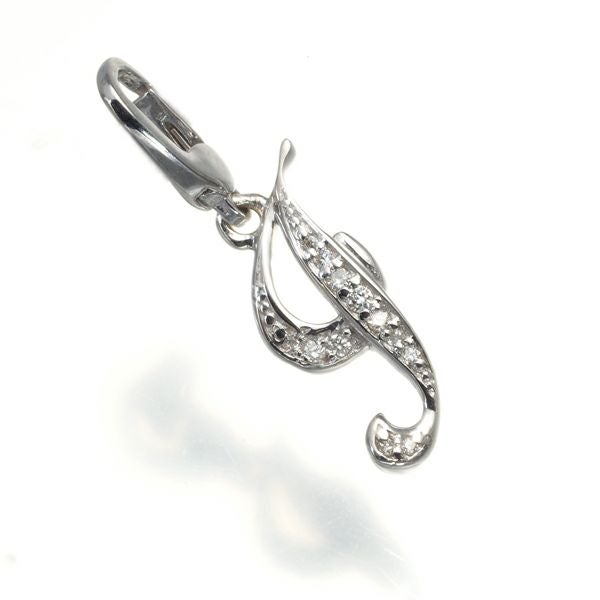 ゆきざき ペンダントトップ ダイヤ ノンブル アルファプティ イニシャル I K18WG 保証書