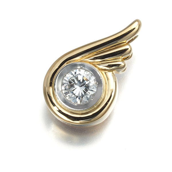 ダイヤ 0.32ct フェザー  ペンダントトップ K18YG/Pt900 