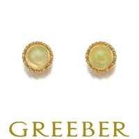 オパール 一粒 ピアス K18YG 