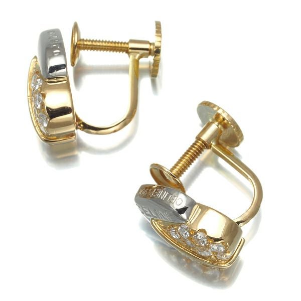 セリーヌ イヤリング ダイヤ 0.16ct/0.16ct ハート K18YG/Pt900 