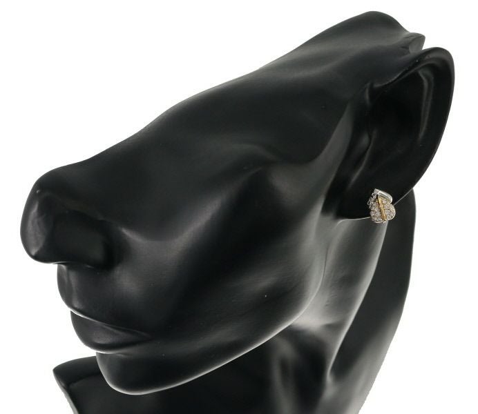 セリーヌ イヤリング ダイヤ 0.16ct/0.16ct ハート K18YG/Pt900 