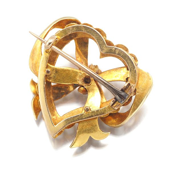 アンティーク ミキモト販売 シードパール 真珠 ブローチ K14YG 保証書