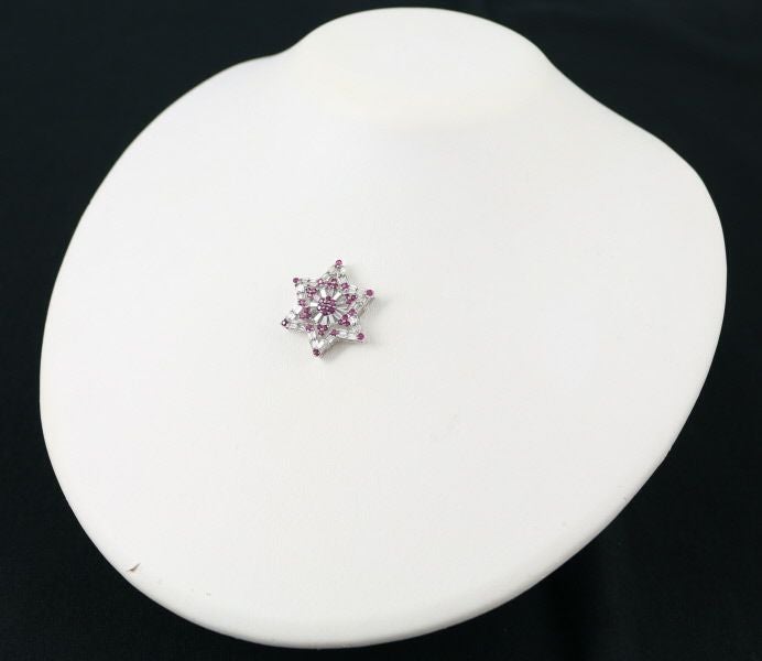 ピンクサファイア ダイヤ スター 3WAY ペンダントトップ K18WG ソーティング