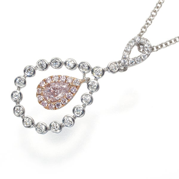 ダイヤ 0.25ct VERY LIGHT SI1 揺れる ネックレス K18WG/PG ソーティング 