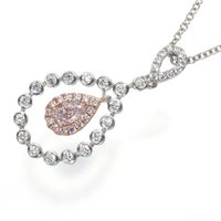 ダイヤ 0.25ct VERY LIGHT SI1 揺れる ネックレス K18WG/PG ソーティング 