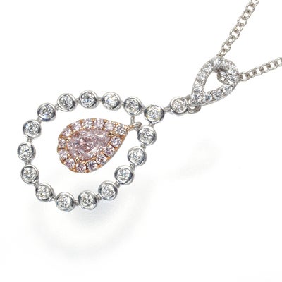 ダイヤ 0.25ct VERY LIGHT SI1 揺れる ネックレス K18WG/PG ソーティング 