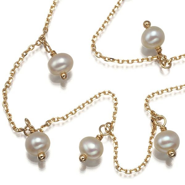 ベビーパール 淡水真珠 3.5mm ステーション  ブレスレット K10YG 