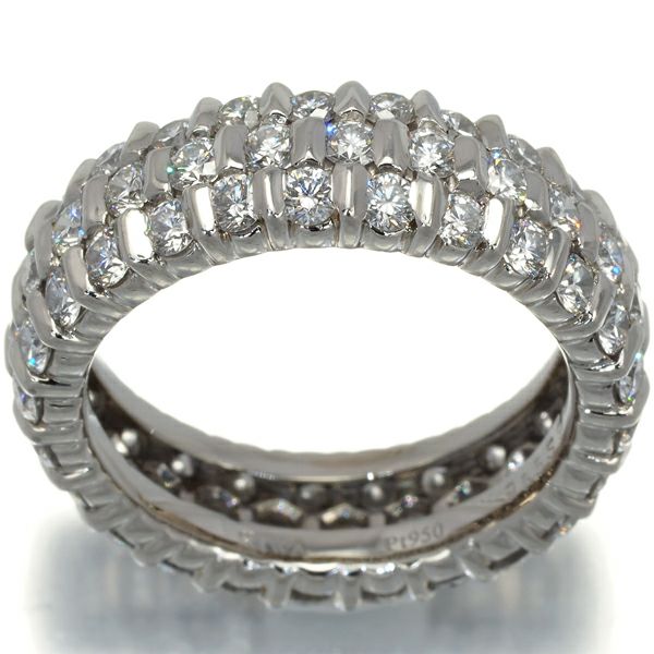 スワ リング ダイヤ 2.5ct程 パヴェ フルエタニティ 8号 Pt950 
