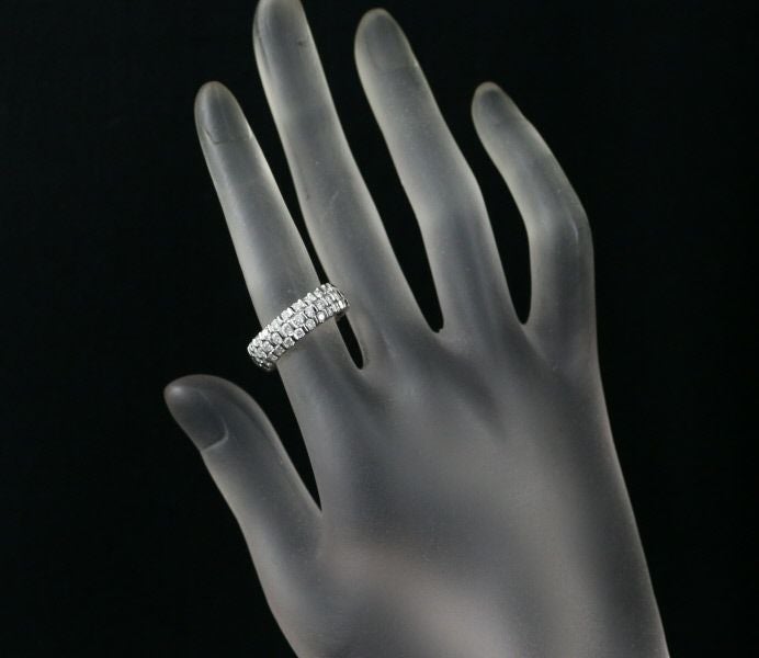 スワ リング ダイヤ 2.5ct程 パヴェ フルエタニティ 8号 Pt950 