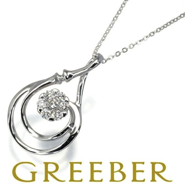 コロネット ネックレス ダイヤ 0.15ct  フラワー  K18WG 