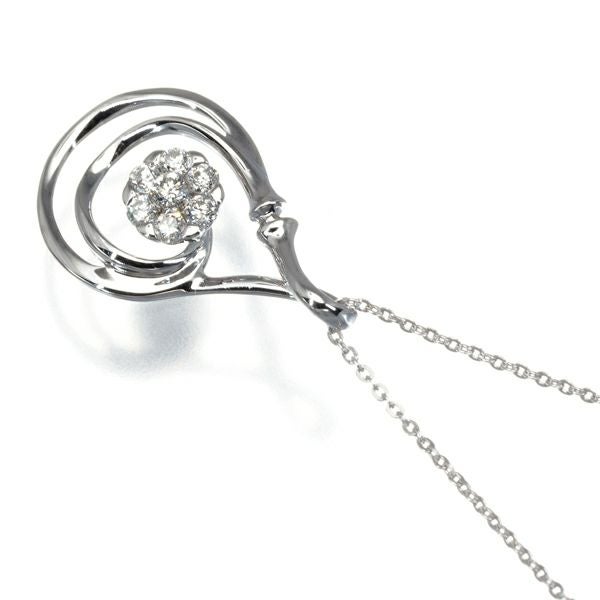 コロネット ネックレス ダイヤ 0.15ct  フラワー  K18WG 