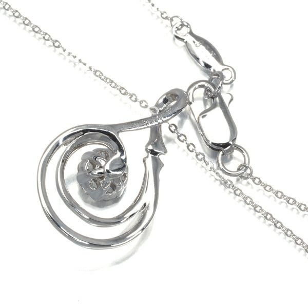 コロネット ネックレス ダイヤ 0.15ct  フラワー  K18WG 