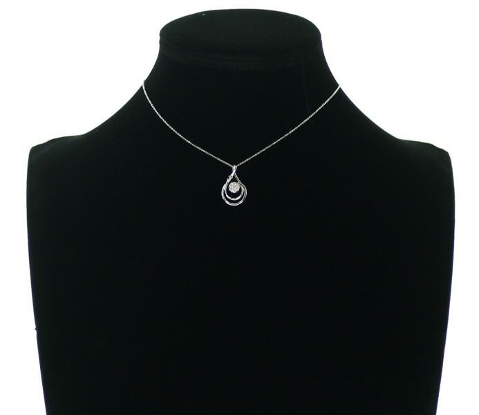 コロネット ネックレス ダイヤ 0.15ct  フラワー  K18WG 