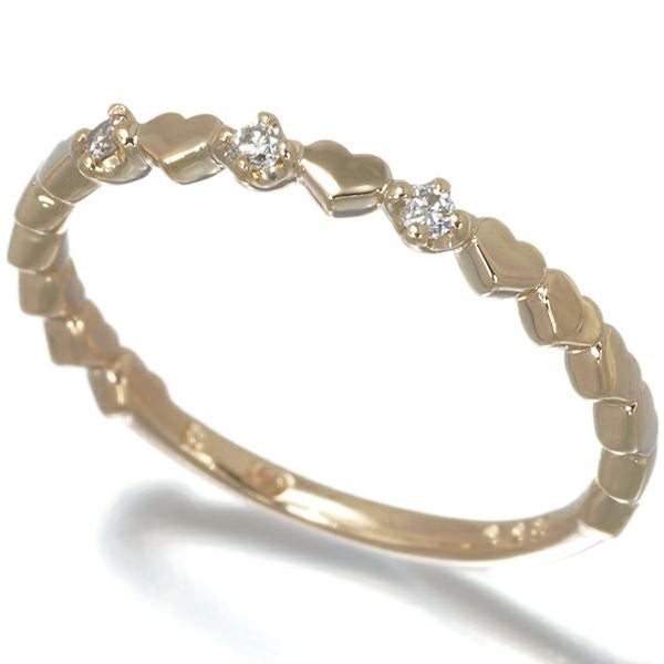 組曲 ダイヤリング ダイヤモンド ハート ピンキー 5号 K10YG 