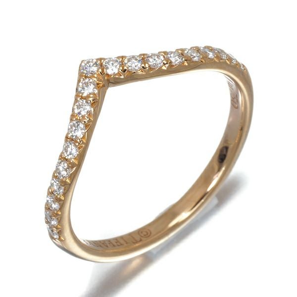 ティファニー ダイヤリング ダイヤモンド ソレスト Vバンド ハーフエタニティ 8号 K18PG