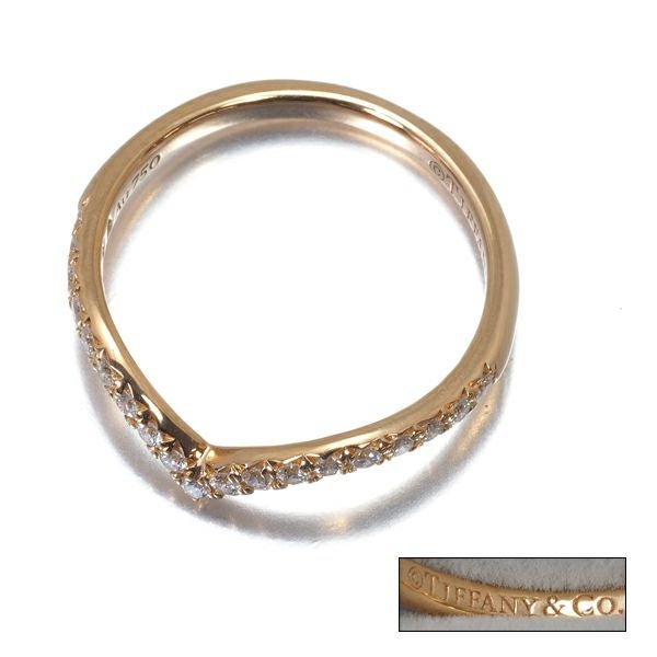 ティファニー ダイヤリング ダイヤモンド ソレスト Vバンド ハーフエタニティ 8号 K18PG