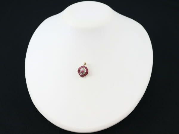 ルビー ダイヤ ダイヤモンド バレリーナ クラシック ペンダントトップ K18YG/WG 
