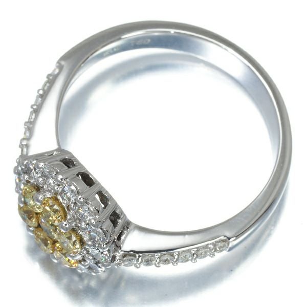 イエロー&クリア ダイヤリング ダイヤモンド 0.96ct サークル K18WG 