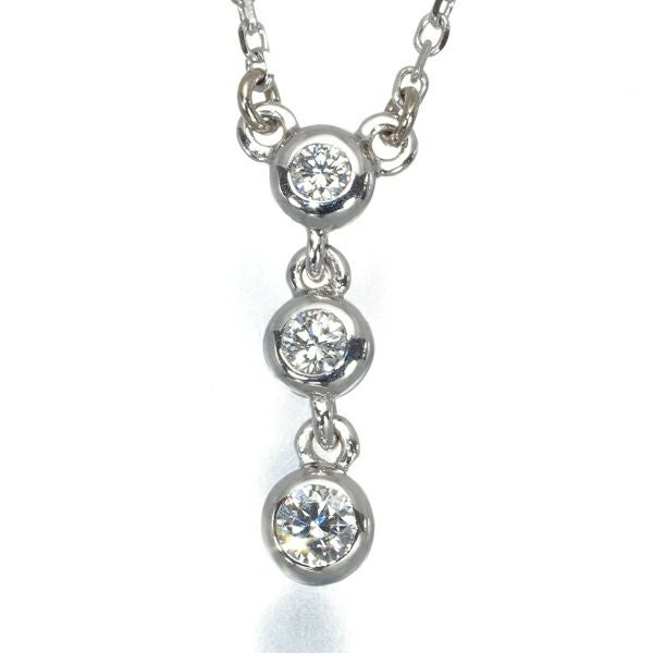 ミキモト ネックレス ダイヤ 0.13ct 3P K18WG 