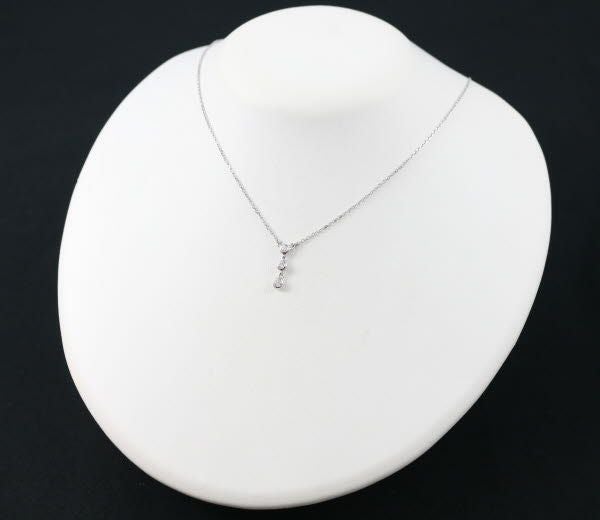 ミキモト ネックレス ダイヤ 0.13ct 3P K18WG 