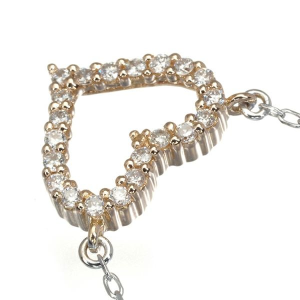 ヴァンドーム ネックレス ダイヤ 0.19ct  ハート K18PG/WG 