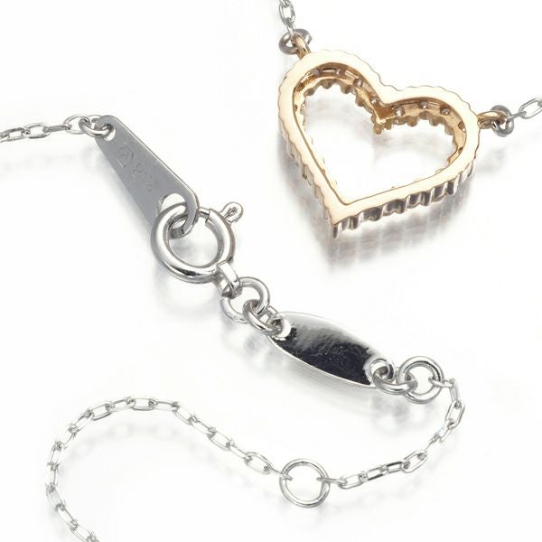 ヴァンドーム ネックレス ダイヤ 0.19ct  ハート K18PG/WG 