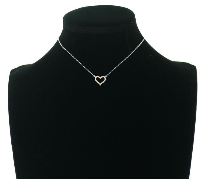 ヴァンドーム ネックレス ダイヤ 0.19ct  ハート K18PG/WG 