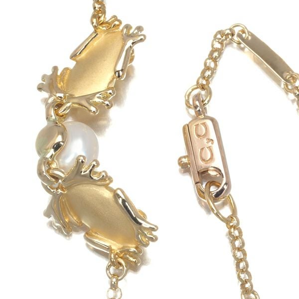 カレライカレラ ネックレス パール 真珠 6.5mm  カエル アニマル K18YG 