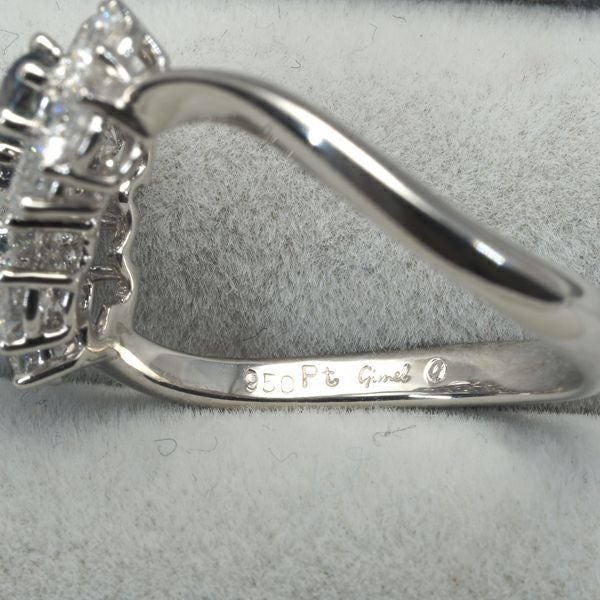 ギメル リング アレキサンドライト 0.260ct ダイヤ 0.973ct  フラワー 9号 Pt950 保証書