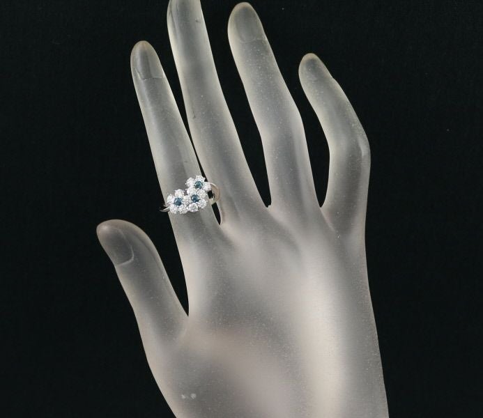 ギメル リング アレキサンドライト 0.260ct ダイヤ 0.973ct  フラワー 9号 Pt950 保証書