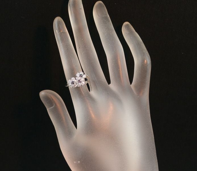 ギメル リング アレキサンドライト 0.260ct ダイヤ 0.973ct  フラワー 9号 Pt950 保証書