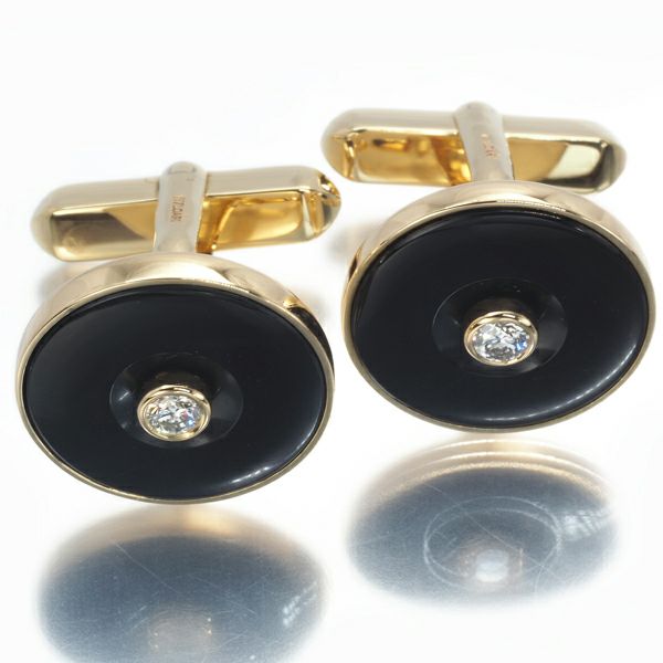 ブルガリ カフス ダイヤ オニキス  サークル K18YG 