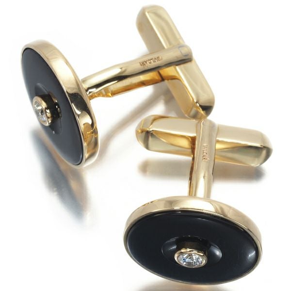 ブルガリ カフス ダイヤ オニキス  サークル K18YG 