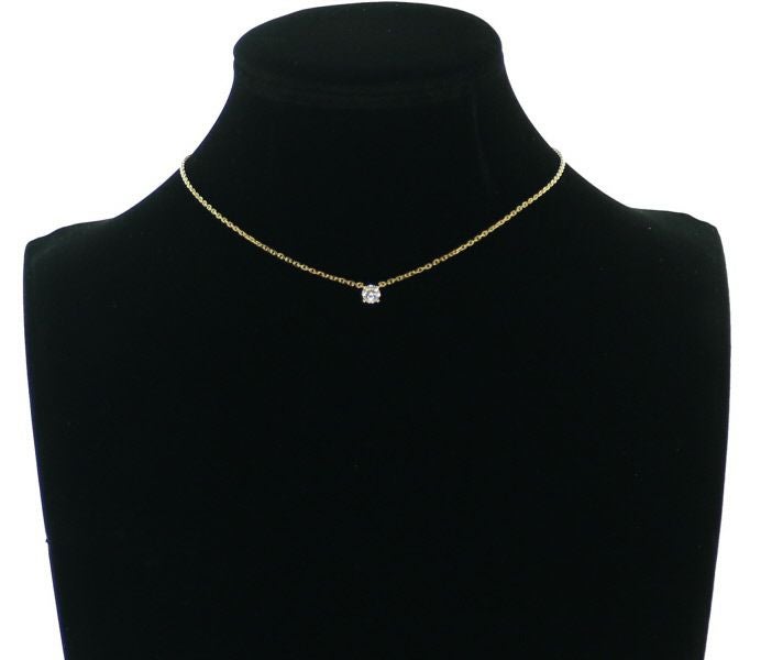 カルティエ ネックレス ダイヤ 0.50ct G VS2 VG ラブサポート ソリテール K18YG 鑑定書