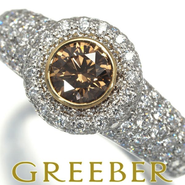 カシケイ リング ダイヤ 0.534ct/0.70ct ワンストーン 12.5号  Pt900/K18YG 