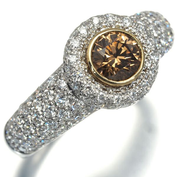 カシケイ リング ダイヤ 0.534ct/0.70ct ワンストーン 12.5号  Pt900/K18YG 