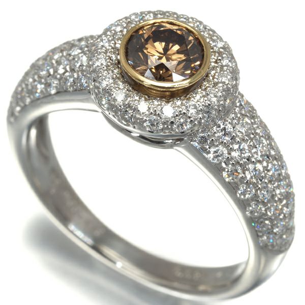 カシケイ リング ダイヤ 0.534ct/0.70ct ワンストーン 12.5号  Pt900/K18YG 