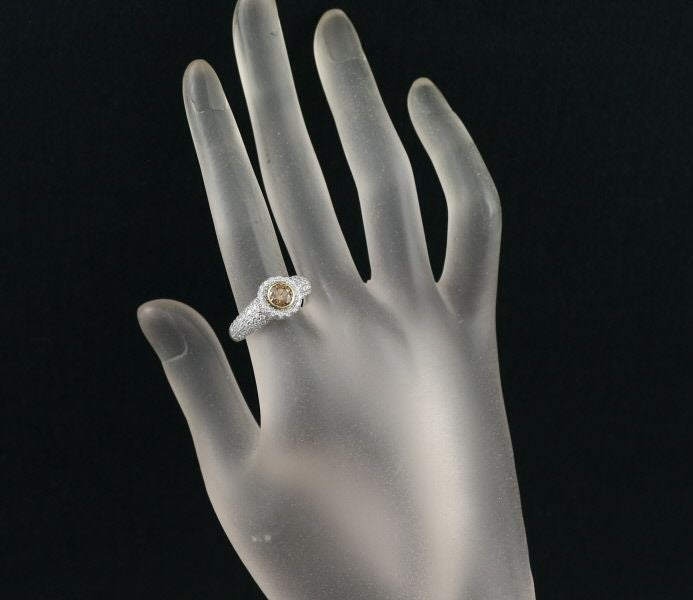 カシケイ リング ダイヤ 0.534ct/0.70ct ワンストーン 12.5号  Pt900/K18YG 