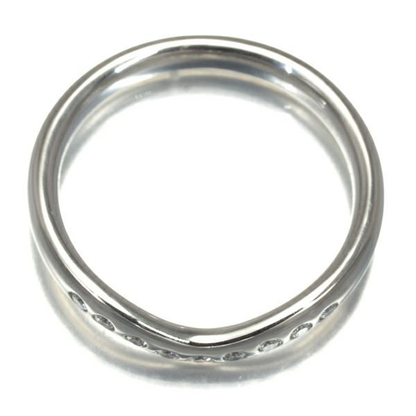 ティファニー リング ダイヤ カーブドバンド ワイド 9P 14号 Pt950 