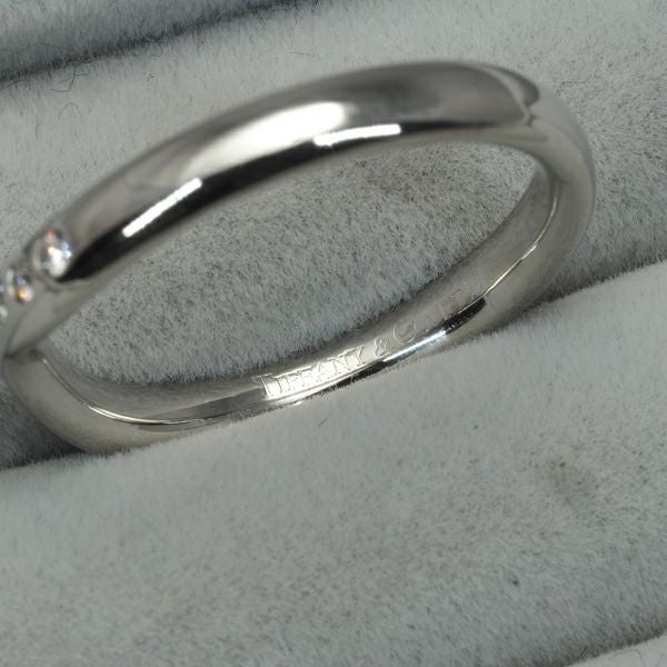 ティファニー リング ダイヤ カーブドバンド ワイド 9P 14号 Pt950 