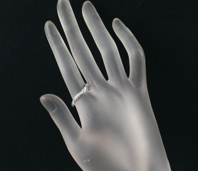 ティファニー リング ダイヤ カーブドバンド ワイド 9P 14号 Pt950 