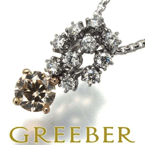 カシケイ ネックレス ダイヤ 0.718ct/0.38ct   K18PG/WG/Pt900 