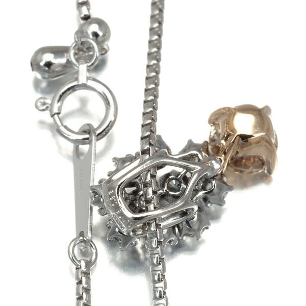 カシケイ ネックレス ダイヤ 0.718ct/0.38ct   K18PG/WG/Pt900 