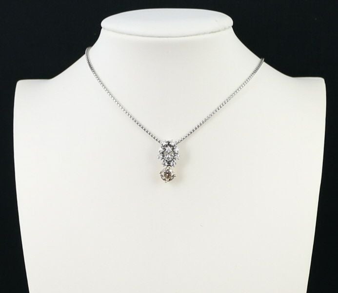 カシケイ ネックレス ダイヤ 0.718ct/0.38ct   K18PG/WG/Pt900 