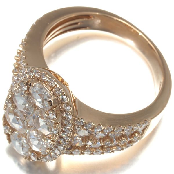 ローズカットダイヤ 1.90ct 2種カット  リング K18PG 