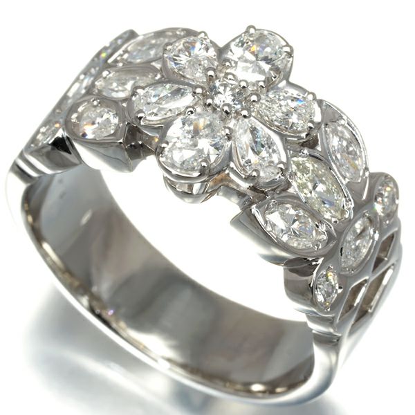 ダイヤ 1.44ct フラワー  リング Pt900 