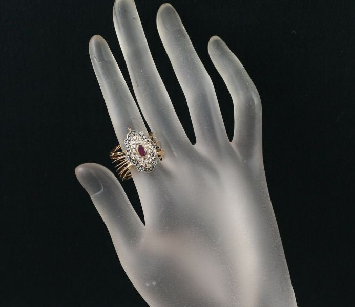 アンティーク ルビー ダイヤ  リング兼ブレスレット K18PG/シルバー925 