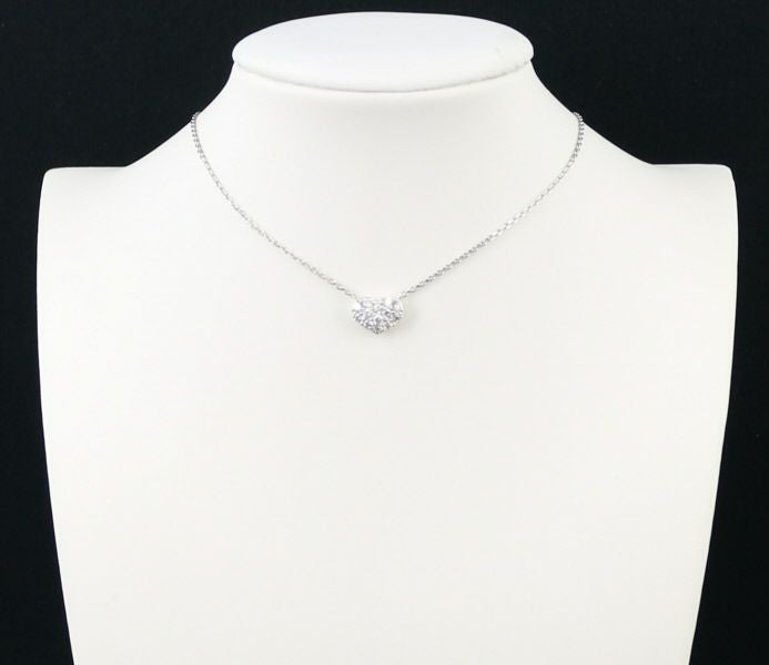 ヴァンドーム ネックレス ダイヤ 0.39ct ハート パヴェ K18WG 